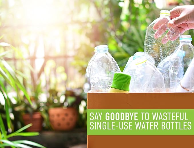 REDUCE WaterWeek Reusable Water Bottle Set, 20oz – Plastic Reusable Water Bottle Set of 5, Plus Fridge Tray – BPA-Free, Leak Proof Twist Off Cap – Bliss