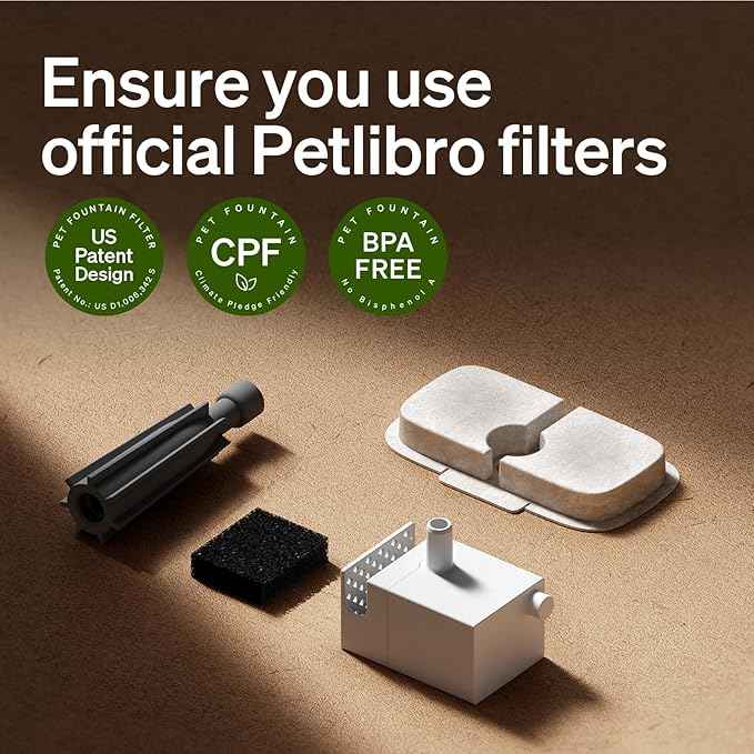 PETLIBRO Drinking Fountain Filter Pack of 8 for Dockstream Cat Fountain Drinking Fountain for Cat PLWF005, PLWF115, PLWF105, 4-Month Set Replacement Filter for Cat Drinking Fountain, White