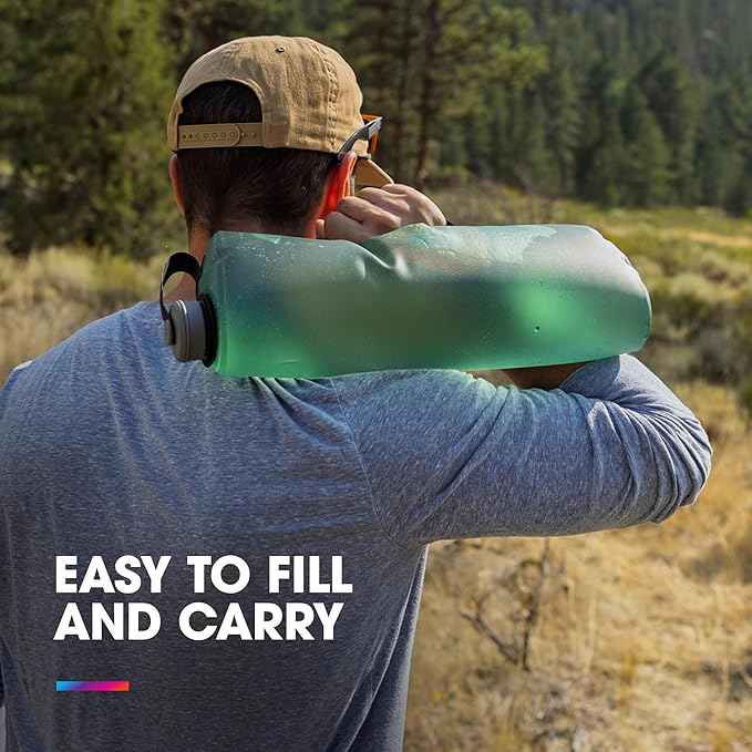 HydraPak Seeker - Collapsible Camping Water Storage (2L) - BPA & PVC Free, Hydration Reservoir Bag, Leak Proof - Sage Green