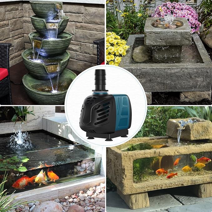 Uniclife Aquarium 400 GPH Submersible and Inline Water Pump 30W 6ft High Lift AC 120 V Quiet Adjustable Return Pump with 6 ft. Power Cord for Fish Tanks Pond Waterfalls Fountains Sumps and Gardens - AquaVibe