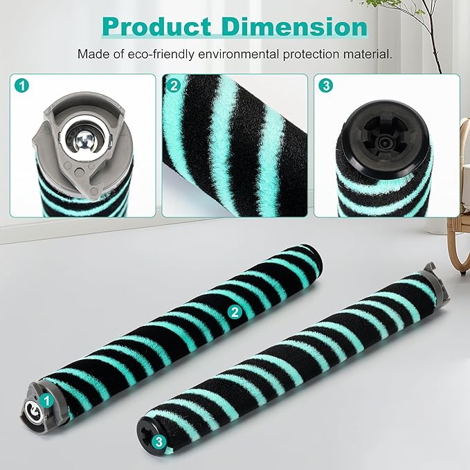AZ4000 AZ4002 AZ3901 Soft Brush Roller Replacement Parts Compatible with Shark POWERDETECT Upright Vacuum Cleaner, 2 Brushroll, 1 Cleaning Brush, 468FP4000 - AquaVibe