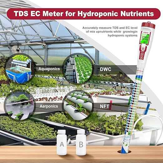 Truncheon Nutrient Meter PPM Meter Hydroponics TDS Meter Digital Water Tester EC TDS Tester (EC/PPM500/PPM700/CF) Specifically Designed for DWC Hydroponic System, Indoor Plant Grow, Home Garden etc
