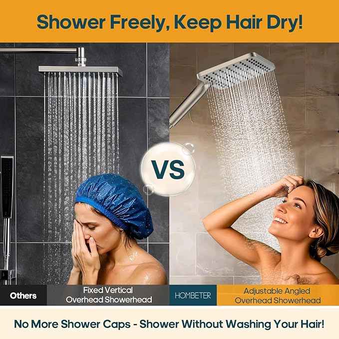 Filtered Shower Head with Handheld Spray Combo High Pressure Rain Shower Head Dual Shower Head with Filters - Removes Chlorine Height Adjustable & Built-in Power Wash (Brushed Nickel)