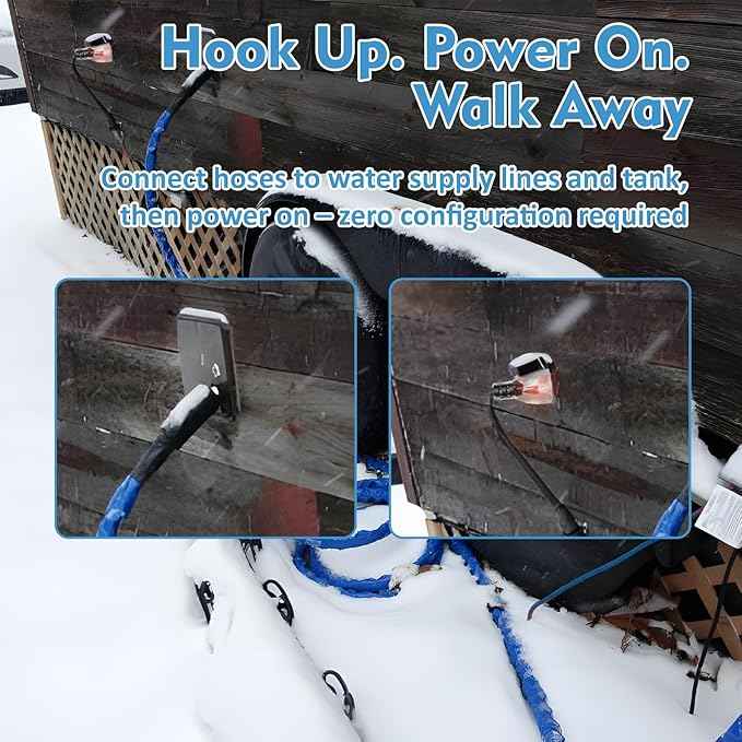 Cupohus Heated RV Water Hose 30FT x 5/8"ID - Freeze Proof to -45℉, Self-Regulating, Safe for Drinking Water - Prevents Frozen & Burst Pipes for Winter Camping, Easy Setup, 110-120V