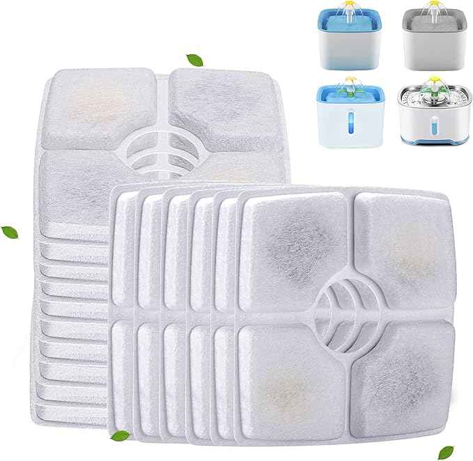 Cat Water Fountain Filters, Cirfifth Cat Fountain Filter Replacement, for Square Cat Water Fountain Inside (16 Pack) - AquaVibe