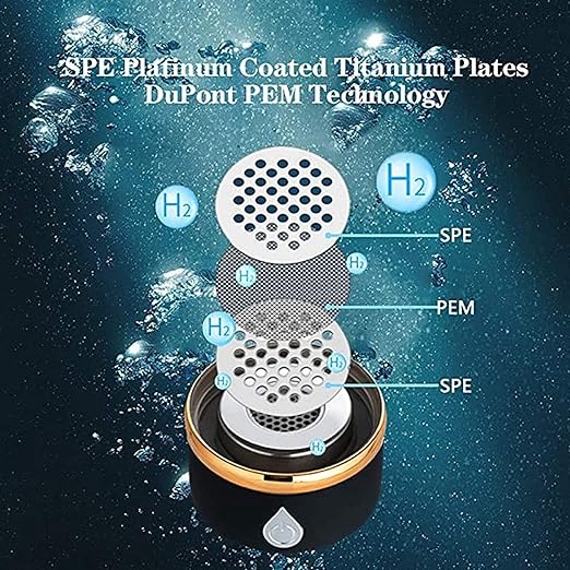 Hydrogen Water Generator Ionizer, Portable Hydrogen Water Ionizer Machine, Rechargeable Hydrogen Rich Water Glass Health Cup for Home Travel