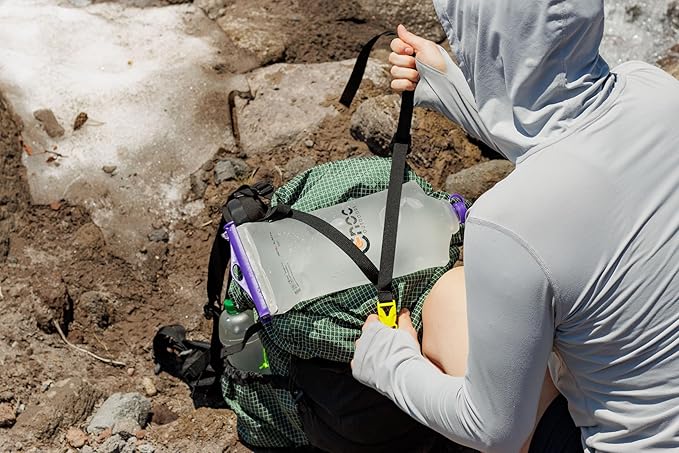 VectoX Extra Durable Water Collection and Filtration Bag 2L Purple - 28mm Neck Compatible with Popular Filters - Wide Opening for Water Collection - Lightweight and Compact - Tethered Cap and Slider