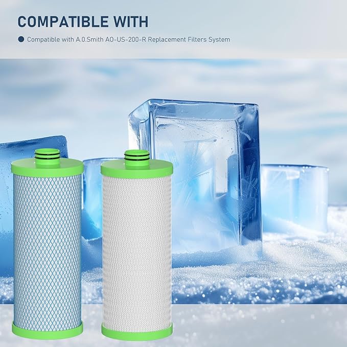 2-Stage AO-US-200-R Clean Water Filter is Compatible with AO Smith Claryum Water Filter System, 1 Set