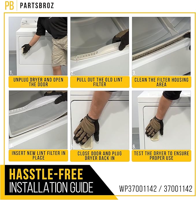PartsBroz WP37001142 Dryer Lint Trap Replacement for Maytag Dryer Filter Replacement, Amana Dryer Lint Screen Replacement, Whirlpool, Speed Queen, Crosley 37001142 Legacy Series Lint Catcher AP6008778