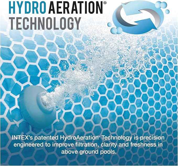 INTEX C530 Cartridge Filter Pump for Above Ground Pools: 530 GPH Pump Flow Rate - Auto Timer - HydroAeration Technology - Includes Type A Filter Cartridge - Turnover Rate/System Flow 475 GPH