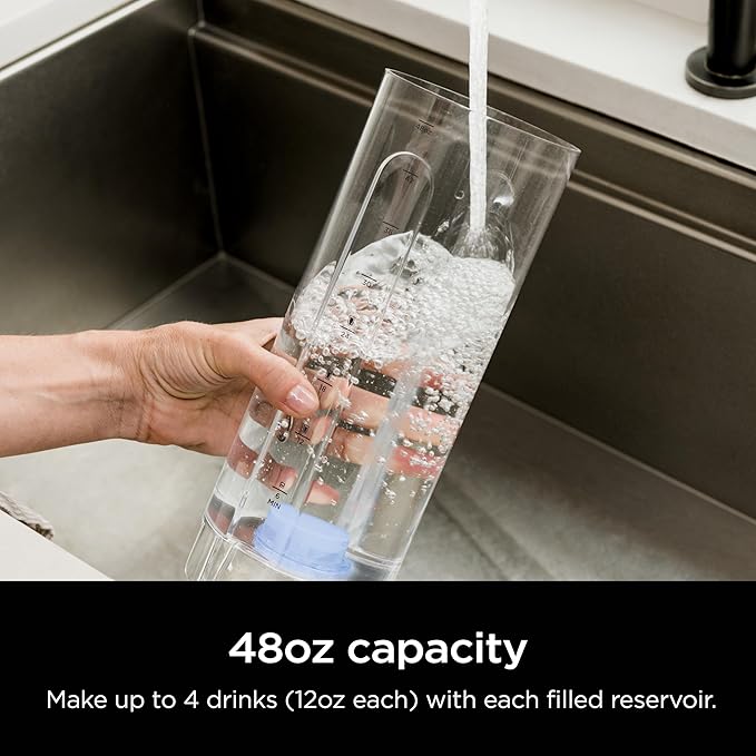 Ninja WCX01WR Thirsti 48oz Removable Water Reservoir, Black. Only Compatible with the Ninja Thirsti Drink System WC1001, Clear