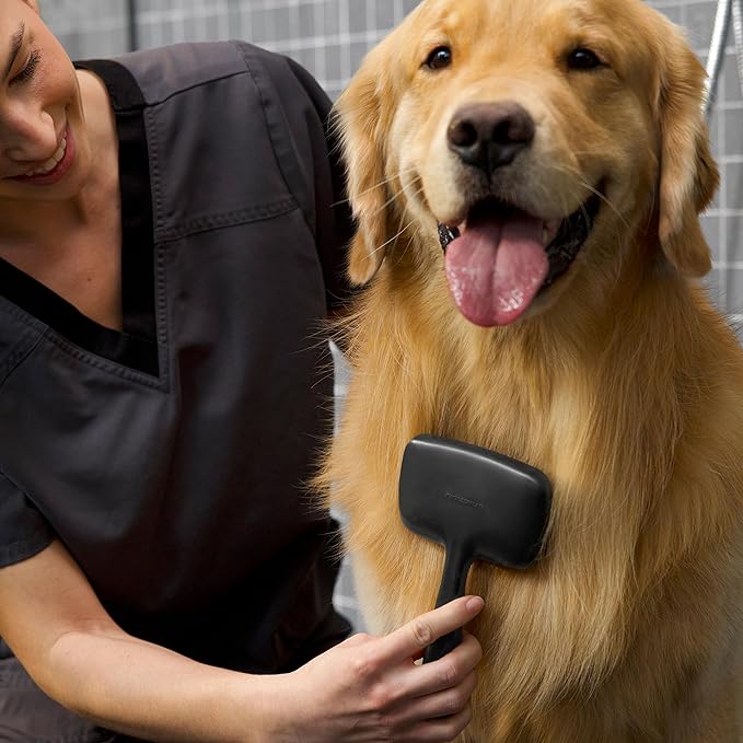 Tweezerman Dog and Cat Slicker Brush for Large Pets, Grooming Brush with Coated Bristles to Prevent Scratching and Ergonomic Handle - AquaVibe