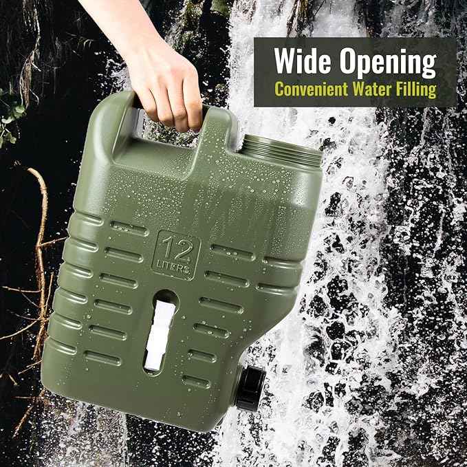 3.2 Gallon Camping Water Jug with Spout, No Leakage Food Grade Camping Water Tank with Spigot for Picnic, BBQ Supplies