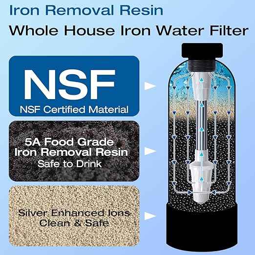 H&G Lifestyles Whole House Water Filter System, Iron and Manganese Water Filter for Well Water & City Water,Reduce Iron Heavy Metal, Silver-Enhanced, Soften Water, 700,000 Gallons