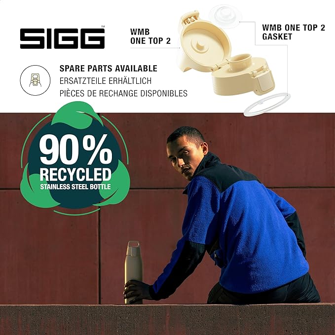 SIGG - Shield Therm- Stainless Steel Insulated Water Bottle - Carbonated Drinks, Leakproof, BPA Free, Recycled, 25, 34Oz
