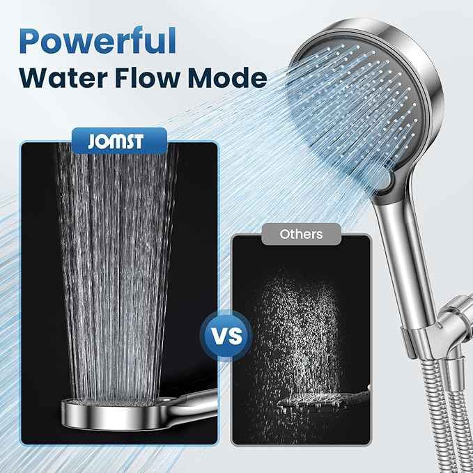 Shower head with handheld - filtered shower head with 3 Spray Modes - Adjustable Angle Showerhead Water Softener with Replacable Filter - Pack with Hose