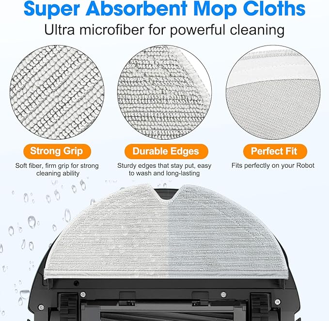 23PCS Replacement Accessories Kit Compatible with Roborock Q8 Max+/Q5 Pro+/Q5 Max+/Q5 DuoRoller+ Includes Dual Main Brush, HEPA Filters, Mop Pads, Side Brushes, Cleaning Tools - AquaVibe