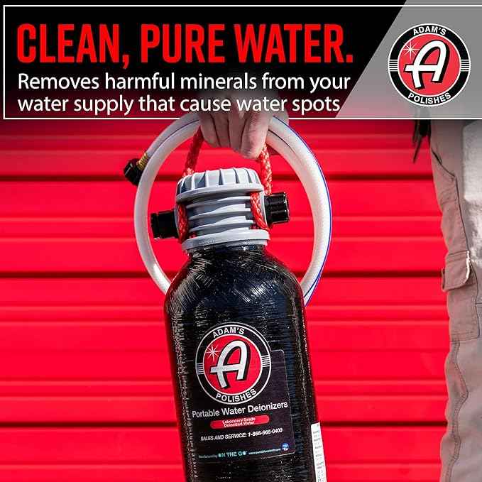 Adam's Polishes Portable Spotless Water Deionizer (Small) - Eliminates Water Spots, Spotless Rinse Touchless Detailing - Easy to Use Attaches to Regular Garden Hose