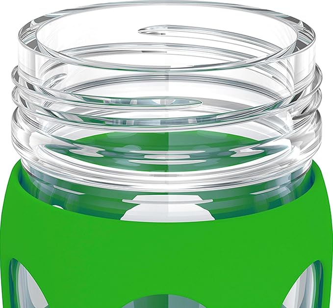 Lifefactory 22-Ounce BPA-Free Glass Water Bottle with Classic Cap and Protective Silicone Sleeve, Moss
