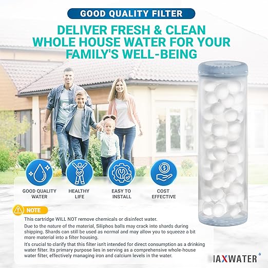 Max Water Siliphos Anti-Scale Filter Media 5-Pound Bag 5 Lbs with Clear Housing