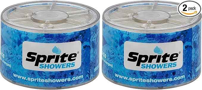 Sprite Shower Filter Replacement Cartridge, Pack of 2 | Slim-Line SLC | Blue | 1 Count per Pack