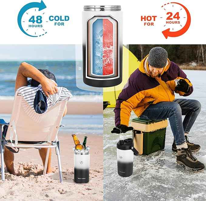 NATURE PIONEOR 64 oz Insulated Water Bottle - Double Vacuum Stainless Steel Half Gallon Water Jug with Holder/Carrier, Wide Mouth, Outdoor Sports, Hiking, Camping, Gym