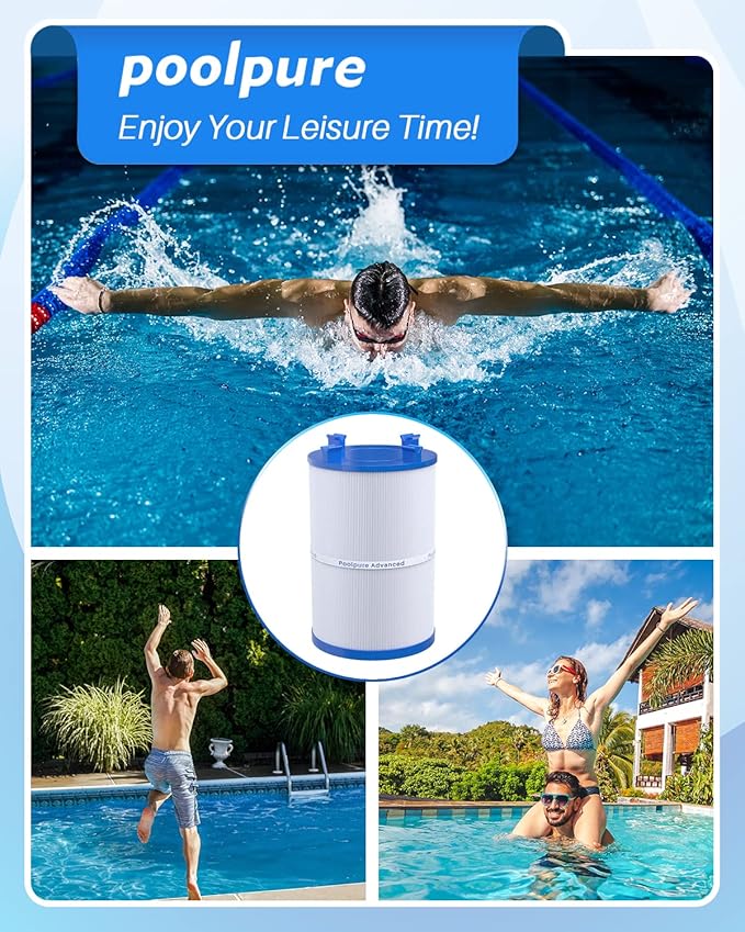 POOLPURE C-7367 Spa Filter Replaces PD075-2000, Dimension One 1561-00, Filbur FC-3059, Excel Filters XLS-7005, Aladdin 17541, Baleen AK-60035, 75 sqft Hot Tub Filter Cartridge 2PACK