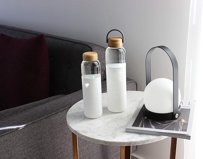 Full Circle V.2 17 oz. Glass Water Bottle - White