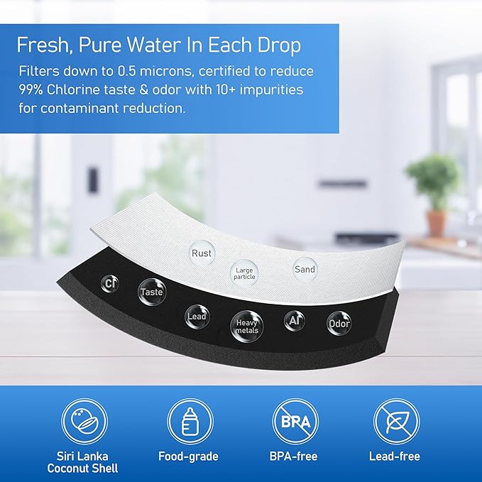 EDR1RXD1 Water Filter 1 Replacement, Compatible with WRS315SDHZ, WRS571CIHZ, WRS555SIHZ, WSF26C3EXF, WRS325SDHZ, WRF560SEHZ, WRF560SEHB, WRF560SEHW, WRF560SEHV, WRS555SIHW, WRS555SIHV, 2 Pack