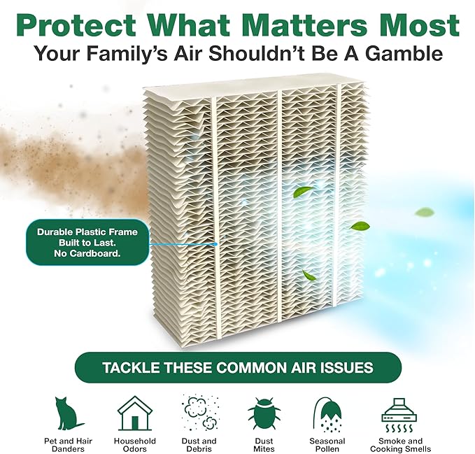 Think Crucial Replacement Humidifier Paper Wick Filters Compatible with Aircare Part # 1043 & Models EP9500,EP9700,EP9800,EP9R500,EP9R700,EP9R800 - Essick: 821000,826000,831000,SS390DWHT (1 Pack)
