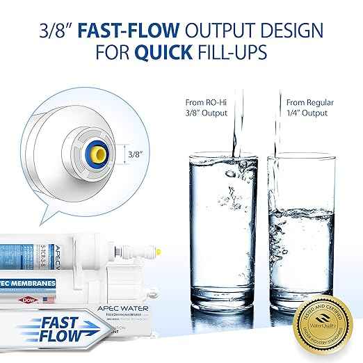 APEC Water Systems Ultimate RO-Hi Top Tier Supreme Certified High Output Fast Flow Ultra Safe Reverse Osmosis Drinking Water Filter System