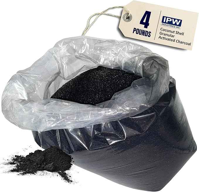 IPW Industries Bulk Activated Carbon - Coconut Shell Granular Activated Charcoal (GAC) for Water Filtration - Replacement Media for Pre and Post Carbon Water Filters (4 lbs)