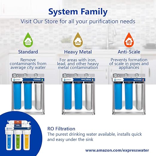 Express Water WH100SP Anti Scale Whole House Water Filter System, Blue