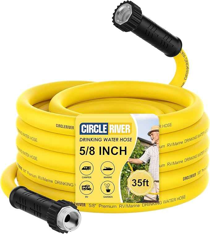 RV Drinking Water Hose 35FT with Storage Bag, 5/8" Premium Fresh Water Hose for RV, Camping, Marine, Trailer and Truck, BPA Free, Anti-Kink and Leak-Free, Drinking Water Safe