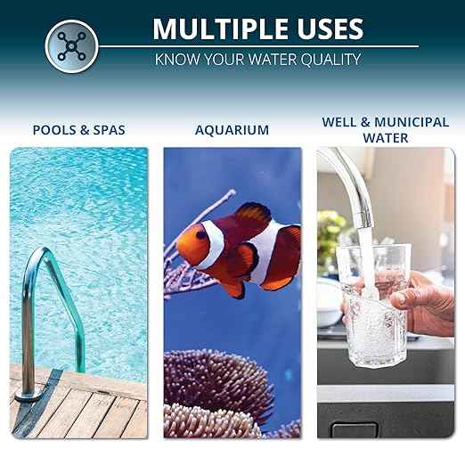 WeAQUA Water Hardness Test Kit - DoubleCheck 50 Strips - Hard Water Testing Kit – Tests Calcium & Magnesium (0–425 PPM) – for Tap, Well, Drinking, Pool, Spa & Dishwasher