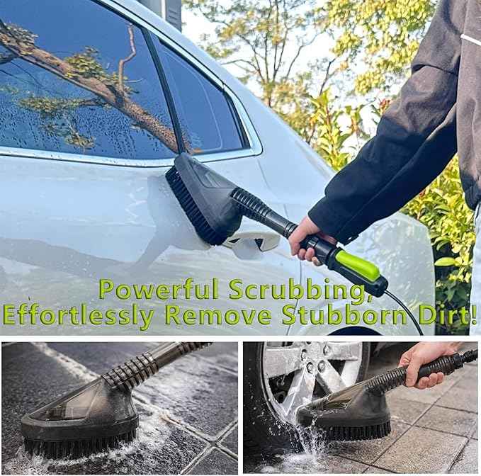 Magnetic Attachment Cleaning Kit for Portable Pressure Washers Includes Foam Sponge Head, Stiff Bristle Brush, Soap Dispenser and Quick-Connect Adapter for Car, Outdoor & Home Use