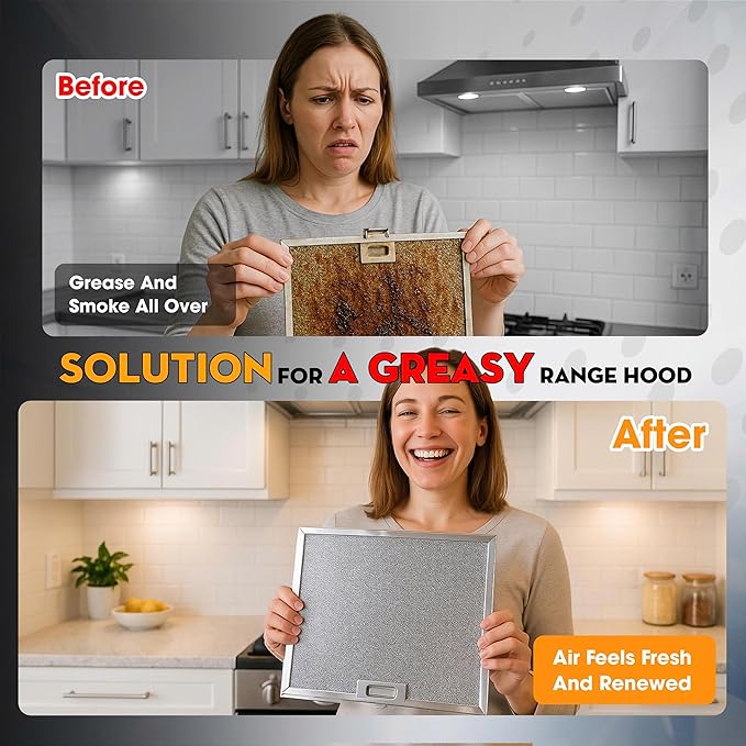 Upgraded 2 Pack BPS1FA30 Grease Filters 12"x14" Compatible with Broan Allure Range Hoods, Replaces 99010299 Vent Filters