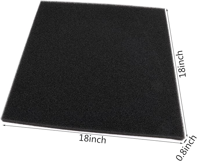 Aquarium Filter Bio Sponge Pad, Foam Sponges Filter Media, Cut fit it Filter Accessories for Fish Tanks and Ponds (18"x18"x0.8" (50PPI) 2 Pack)