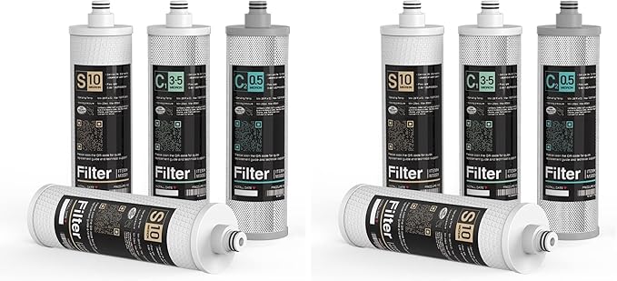 Frizzlife M3005 Replacement Filter Cartridge Set (8 Pack) For SK99,SP99,SK99 NEW and SP99 NEW Under Sink Water Filter System