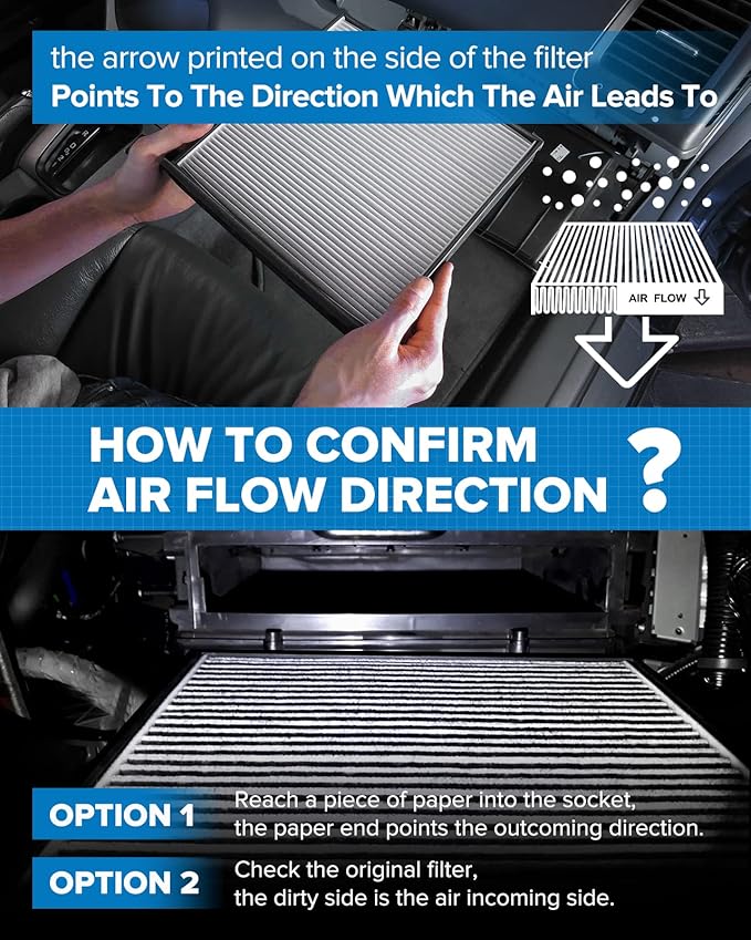 PHILTOP Cabin Air Filter with Activated Carbon, CF10374 Cabin Filter Replacement for Toyota Tacoma (2005-2021)/Dodge Dart (2013-2016)/Pontiac Vibe (2003-2008)