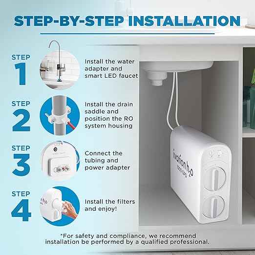 Ivation H2O 600 GPD, Reverse Osmosis Under Sink, Tankless Water Purifier, Home Kitchen Drinking Water Filtration TDS System with 8-Stage Filter NSF/ANSI 42, 58 & 372 Certified, Smart LED Faucet