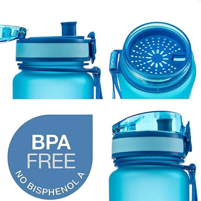 Embrava Sports Water Bottle 32oz - Fast Flow Flip Top Lid - BPA & BPS Free Leakproof Reusable - Lightweight Non-Toxic Tritan Plastic 1 Liter - Gym Hiking Office School Travel
