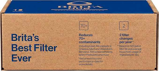 Brita Hub Replacement Water Filter, BPA-Free, Replaces 900 Plastic Water Bottles, Lasts Six Months or 120 Gallons, Includes 1 Filter, Kitchen Essential, White