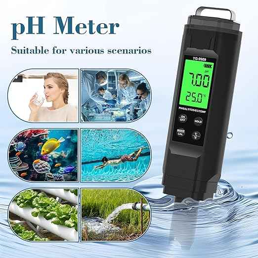 PH Meter,5 in 1TDS Meter,Salinity Tester,EC Meter,Temp,pH Meter for Water,TDS Meter Digital Water Tester,EC Meter Hydroponics,pH Tester Digital PPM Meter,Pool Salt Tester.