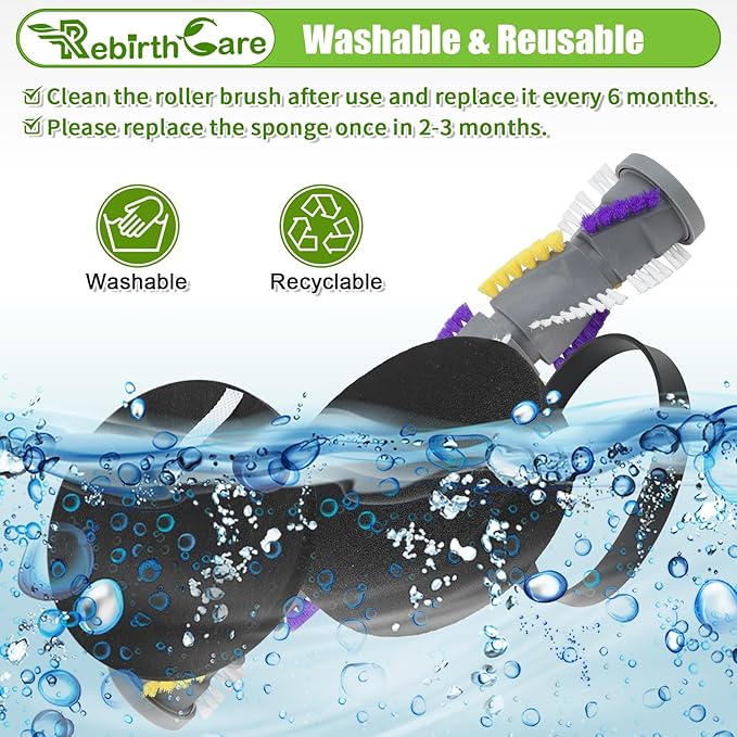 3197A Replacement Roller Brush for Bissell 2252 2253 2254 2489 Roller Brush&Filter&Belt for Bissell CleanView Swivel Rewind Pet Reach Vacuum Cleaner#1611230&1608225&1601972&1604947 - AquaVibe