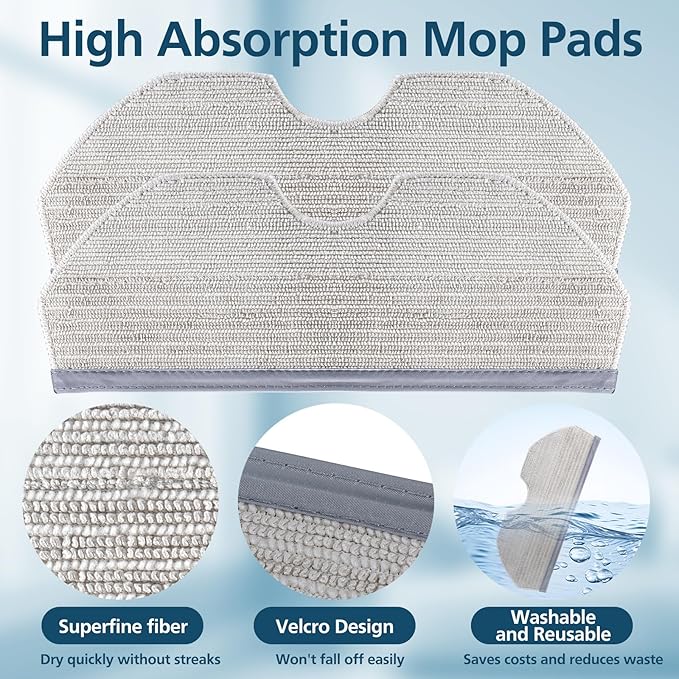 Replacement Parts Accessories Compatible with Narwal Freo X Plus/Freo X Ultra Vacuum Cleaner 1 Roller Brush & Cleaning Brush,2 HEPA Fil-ters, 2 Dust Bags, 4 Mop Pads, 6 Side Brushes, 16 Pack - AquaVibe