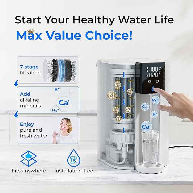[Mineral] Waterdrop CoreRO Reverse Osmosis System, NSF/ANSI 58 & 372 Certified, 7-Stage Countertop Reverse Osmosis Water Filter, No Installation Required, Reduce PFAS, BPA Free, WD-C1SL
