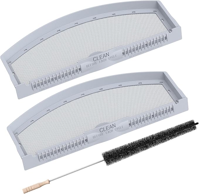 2 Pack WE03X23881 Dryer Lint Filter Screen Replacement for GE & Hotpoint Dryer, Stainless Steel Screen Filter with Cleaner Brush, Replaces AP6031713, WE03X23881, 4476390, PS11763056, EAP11763056