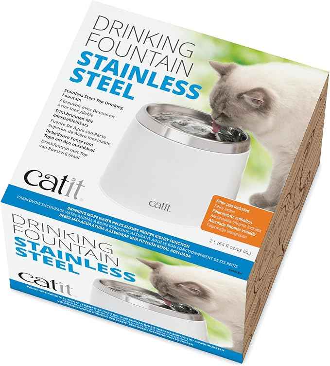 Catit Fresh & Clear Stainless Steel Cat Water Fountain, 50023