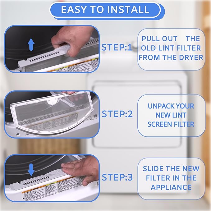 WE03X23881 Dryer Lint Screen Replacement for GE, Lint Trap Filter for GTD65EBSJ3WS, GTD42EASJ2WW, GTD33EASK0WW, PS11763056, AP6031713